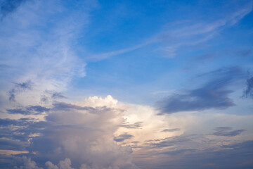 Blue sky and cloud on sun light for background