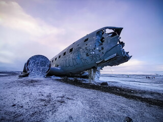 Solheimasandur Plane Wreck, Iceland in Winter