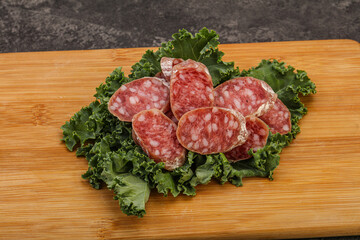 Iberian pork Fuet sausage slices