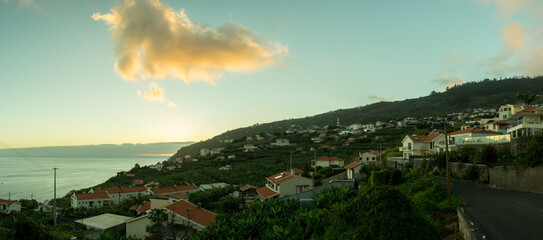 Sunset over Village on Madeira