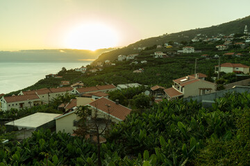 Sunset over Village on Madeira