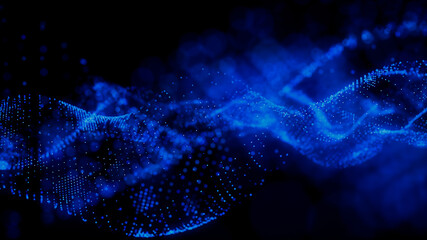 Medical Innovation concept. Scientific information represented as a High Tech Futuristic Particle Network. Abstract background. 3D render