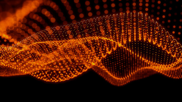 Big Data Vizualisation concept. Information represented as a High Tech Futuristic Particle Network. Abstract background. 3D render