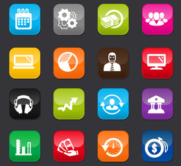 Business management and human resources icons set