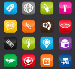 Drug store icons set