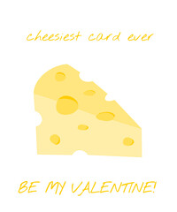 Valentines day card with funny pun. Card with message