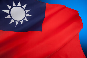 Naklejka premium The Flag of the Republic of China - Taiwan