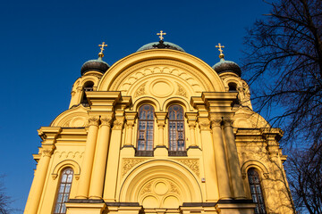 Fototapeta na wymiar Facade of Cathedral of St. Mary Magdalene, Warsaw, Poland - Eastern Europe