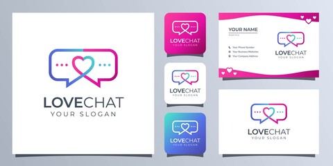 Love and chat logo with business card