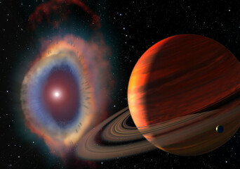 Star going Supernova.  (Made using some elements from public domain NASA images).