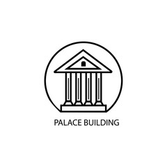 palace building logo simple outline icon design vector illustration template