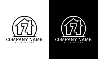 Vector illustration of a house letter Z concept logo