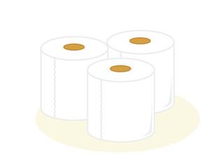 トイレットペーパーのベクターイラスト　トイレ用品