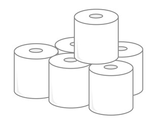 トイレットペーパーのベクターイラスト　トイレ用品