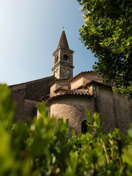 Franciscan convent cloister monastery abbey on San Francesco del Deserto Island Ventian Lagoon Venice Veneto Italy