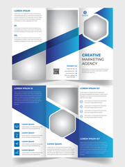 Creative corporate tri-fold, brochure, flyer, annual report vector template design for company and creative agency