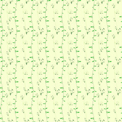 ツタと緑の葉っぱシームレスパターン背景素材(小さめ)