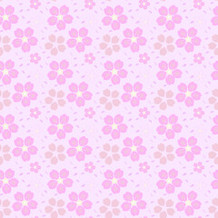 Fototapeta na wymiar 可愛い桜の花のシームレスパターン背景素材