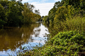 The River Medway near Yalding, Maidstone in Kent, England