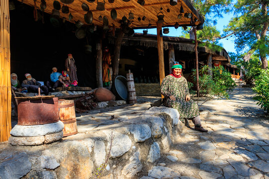 Ethnographic Yoruk park - an open-air museum telling about the life of Turkish nomads in Kemer, Antalya province in Turkey