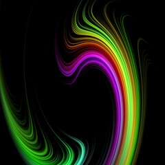 Abstract object created by turning colors palete in black background.