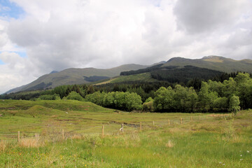 Fototapeta na wymiar A view of the Scottish Mountains near Loch Lomond