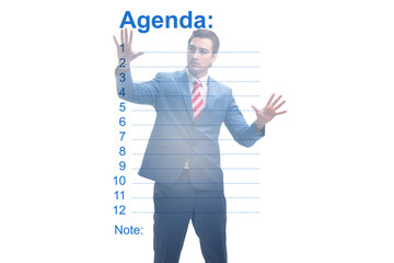 Businessman preparing the agenda for meeting