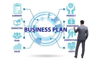 Business plan concept with businessman