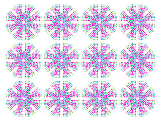 点描画 Pointillism グラフィック 花