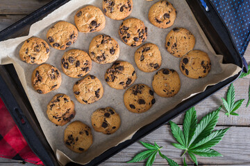 Fresh Cannabis Butter Cookies with Chocolate Chips