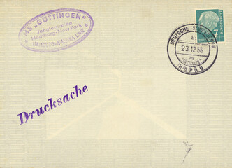 vintage retro alt old briefumschlag envelope gelaufen used schiff ship vorderseite front drucksache...