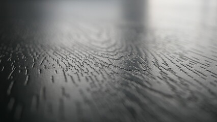 closeup of dark grey backdrop structure with centered depth of focus and blurred above and below