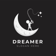 Naklejka premium Child dream logo design illustration collection - Dreamer Logo - reach dream