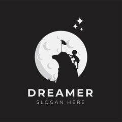 Child dream logo design illustration collection - Dreamer Logo - reach dream