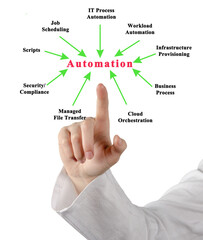Woman presnting Diagram of Automation
