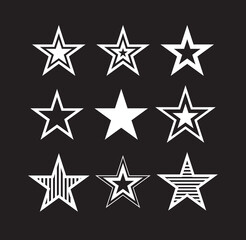 Obraz premium Star icons. Vector symbols star isolated on white background. Dallas Star. Design template.