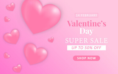 Valentine's day sale background template for advertisement, banner, party flyer, poster & brochure.