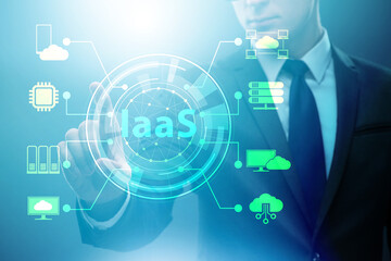 Businessman in infrastructure as a service concept
