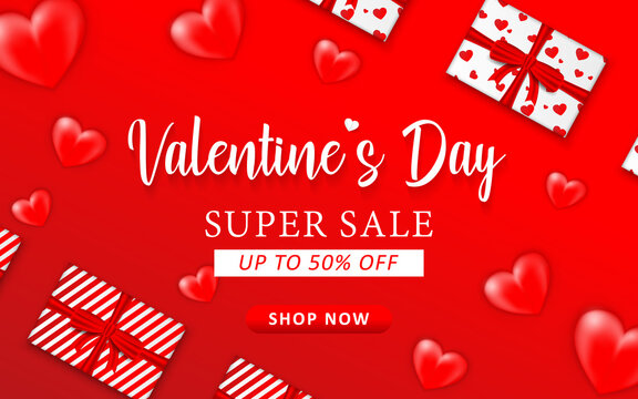 Valentine's day sale background template for advertisement, banner, party flyer, poster & brochure.