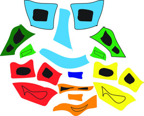 set of faces