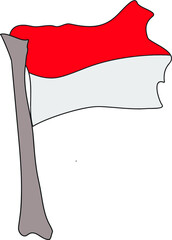 Indonesian flag on white background