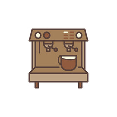 Espresso Coffee Machine vector concept brown icon or logo element