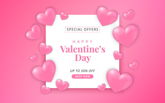 Valentine's day sale background template for advertisement, banner, party flyer, poster & brochure.