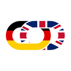 Germany and UK flag chain