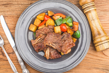 A plate of fresh fried beef ribs