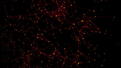 Background with connecting dots and lines. Big data visualization. 3d rendering.