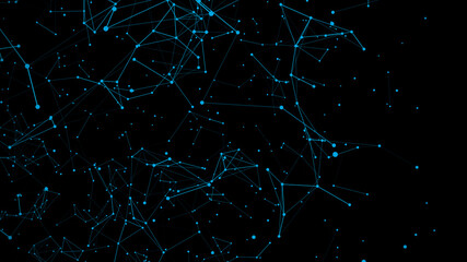 Background with connecting dots and lines. Big data visualization. 3d rendering. © VIKTOR