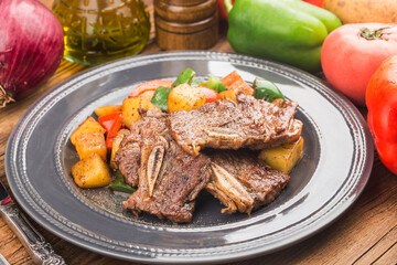 A plate of fresh fried beef ribs