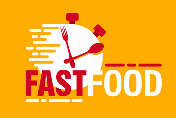 Fastfood - combination of timer clock with plate