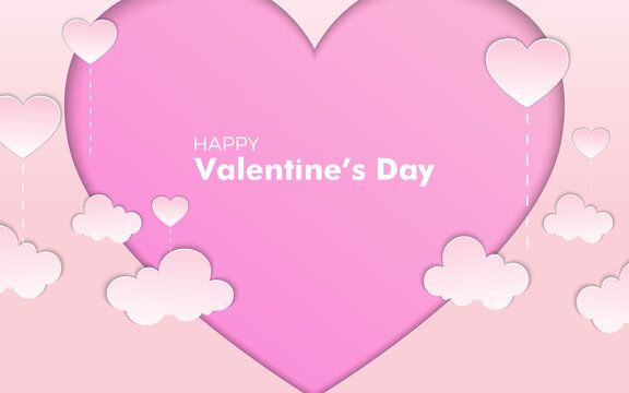 Valentine's day background template for banner, party flyer, poster & brochure.